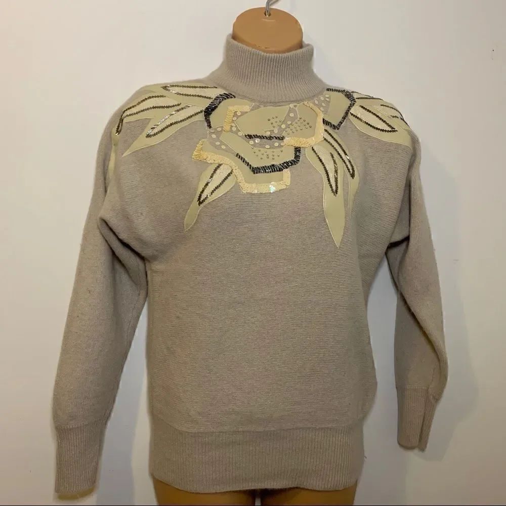 Vtg Lindsey Blake 80s Lambswool Angora Sweater M